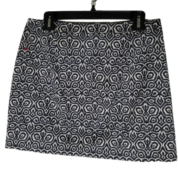 J.crew mini skirt women's size 4 blue & Ivory - Picture 2 of 9